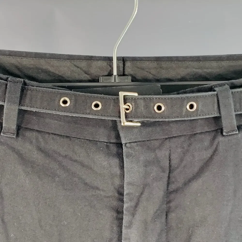 JOHN BARTLETT Size 30 Black Cotton Blend Belted Harness Casual Pants
